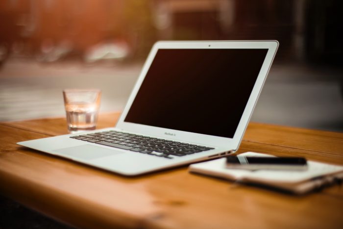 Computer on table