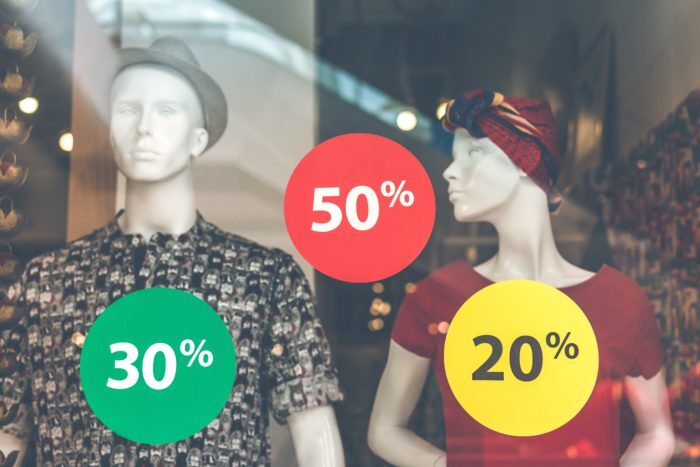 Mannequins in store window