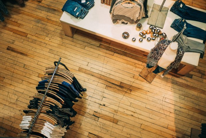 Overhead view of retail store
