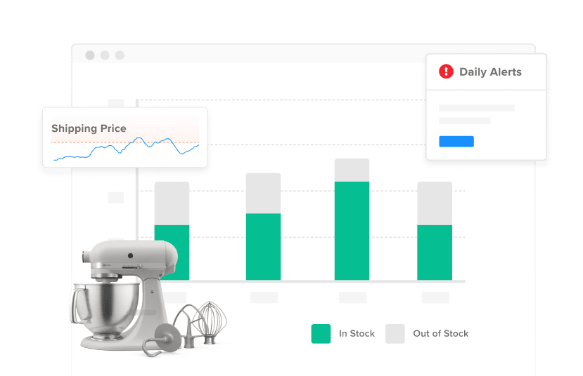 Chart showing stock depletion of kitchen appliances.